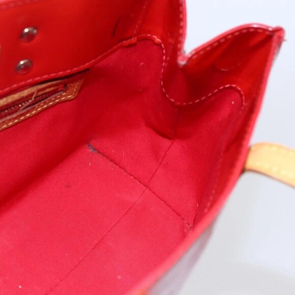 LOUIS VUITTON Monogram Vernis Reade PM Hand Bag Red Rouge M91088 LV Auth BA6708 - Picture 14 of 16